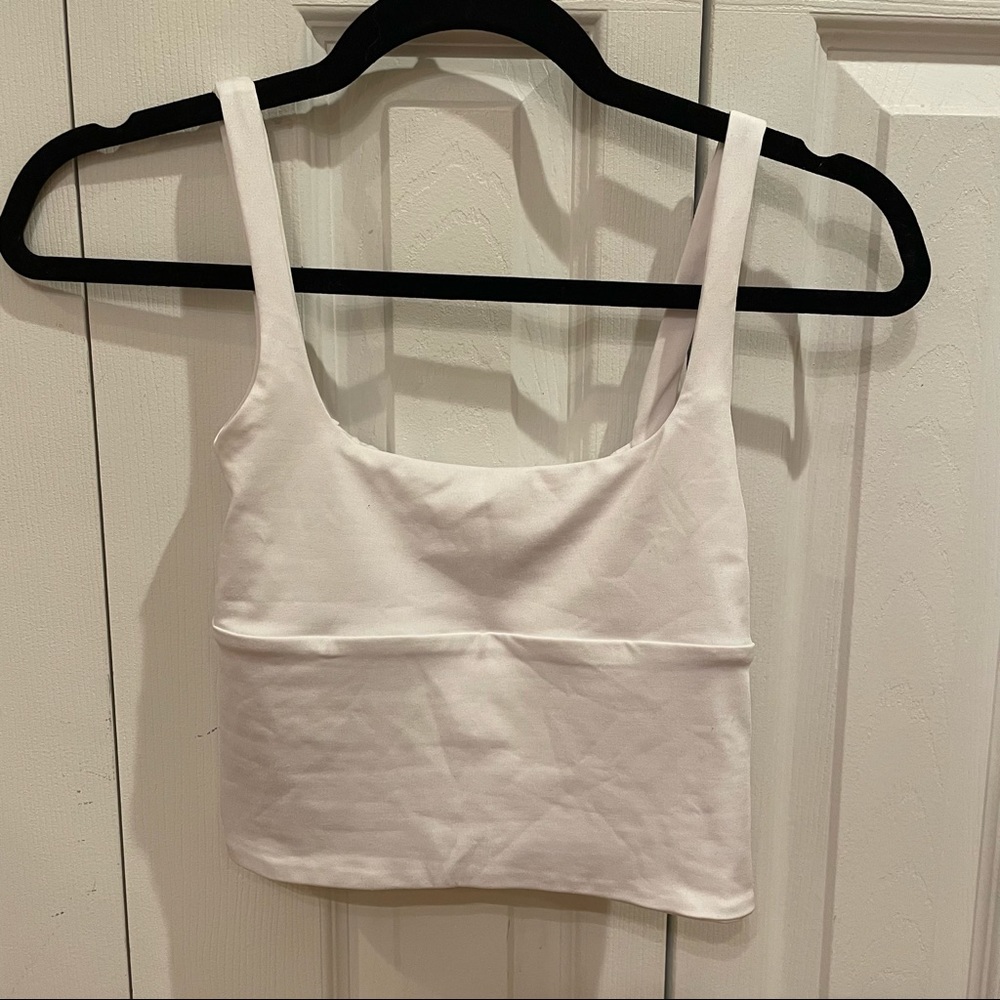 White Spandex Tank Top w/ Rouched Chest - Picture 5 of 5